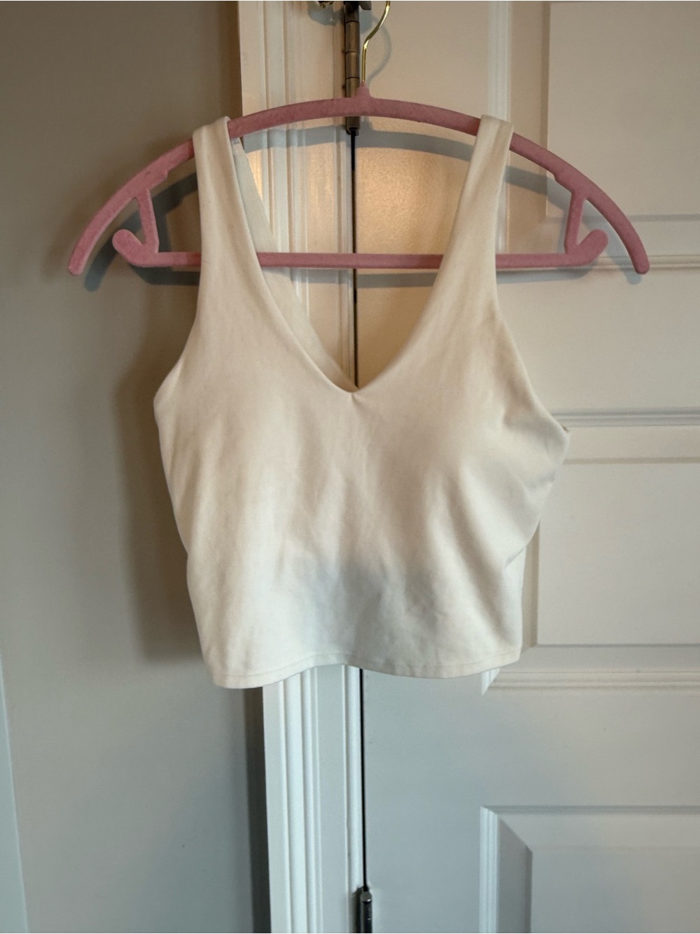 all in motion White V-Neck Crop Tank